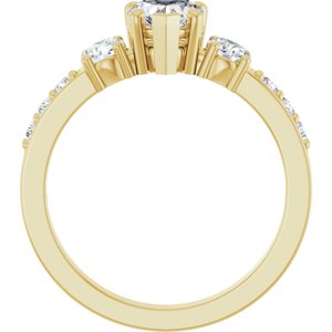 14K Yellow Gold 5.5x5.5 mm Heart Ring Mounting – image 3