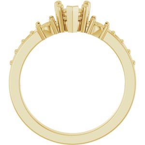 14K Yellow Gold 5.5x5.5 mm Heart Ring Mounting – image 4