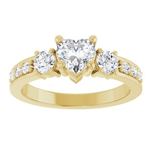 10K Yellow Gold 5.5x5.5 mm Heart Ring Mounting – image 5
