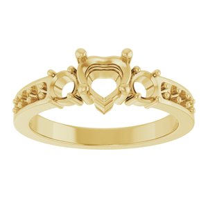 10K Yellow Gold 5.5x5.5 mm Heart Ring Mounting – image 6