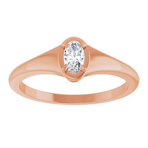10K Rose Gold 5x3 mm Oval Ring Mounting – image 5