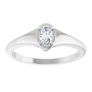 Sterling Silver 5x3 mm Oval Ring Mounting – image 5