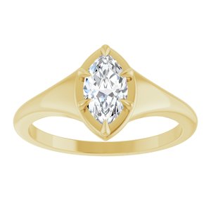 18K Yellow Gold 8x4.5 mm Marquise Ring Mounting – image 5