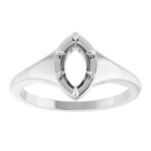 14K X1 White Gold 8x4.5 mm Marquise Ring Mounting – image 6