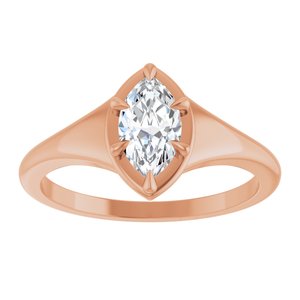 10K Rose Gold 8x4.5 mm Marquise Ring Mounting – image 5