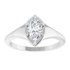 Sterling Silver 8x4.5 mm Marquise Ring Mounting – image 5