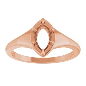 18K Rose Gold 8x4.5 mm Marquise Ring Mounting – image 6