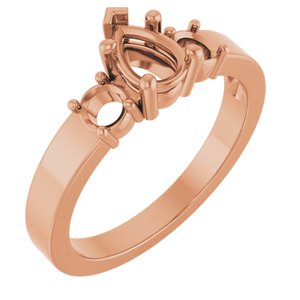 10K Rose Gold 6.5x4.5 mm Pear Ring Mounting – image 2