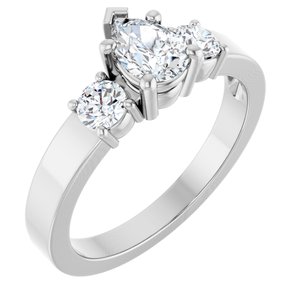 Sterling Silver 6.5x4.5 mm Pear Ring Mounting