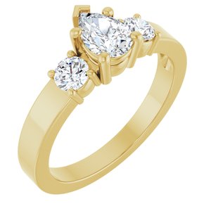 14K Yellow Gold 6.5x4.5 mm Pear Ring Mounting