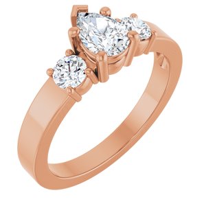 18K Rose Gold 6.5x4.5 mm Pear Ring Mounting