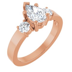 18K Rose Gold 8x5 mm Pear Ring Mounting