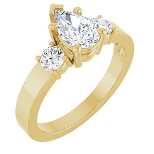 18K Yellow Gold 8x5 mm Pear Ring Mounting