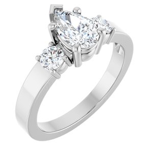 Continuum Sterling Silver 8x5 mm Pear Ring Mounting