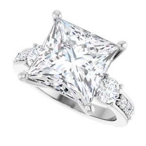 Platinum 10x10 mm Square Ring Mounting – image 8