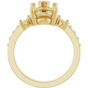 10K Yellow Gold 13x8 mm Pear Ring Mounting – image 4
