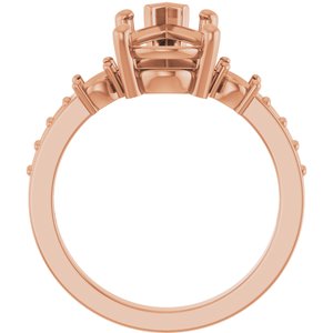 18K Rose Gold 13x8 mm Pear Ring Mounting – image 4