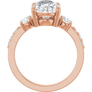 14K Rose Gold 13x8 mm Pear Ring Mounting – image 3