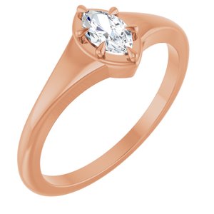 10K Rose Gold 6x3.5 mm Marquise Ring Mounting
