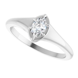 10K White Gold 6x3.5 mm Marquise Ring Mounting – image 8