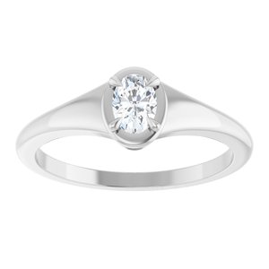 18K White Gold 5x3.5 mm Oval Ring Mounting – image 5