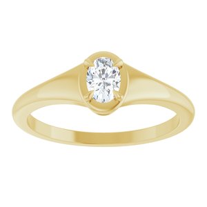 14K Yellow Gold 5x3.5 mm Oval Ring Mounting – image 5