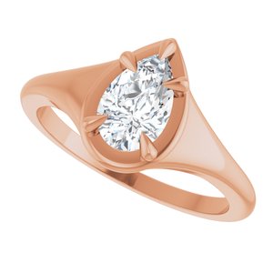 10K Rose Gold 8x5 mm Pear Ring Mounting – image 8