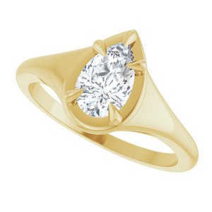 10K Yellow Gold 8x5 mm Pear Ring Mounting – image 8