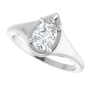 14K White Gold 8x5 mm Pear Ring Mounting – image 8