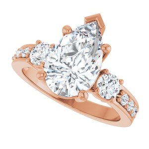 14K Rose Gold 12x7.5 mm Pear Ring Mounting – image 8