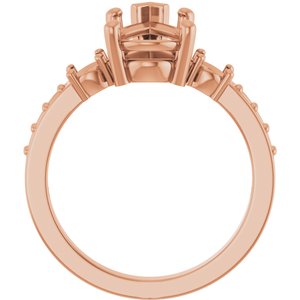 10K Rose Gold 12x7.5 mm Pear Ring Mounting – image 4