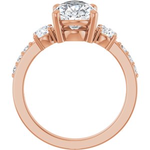 18K Rose Gold 12x7.5 mm Pear Ring Mounting – image 3