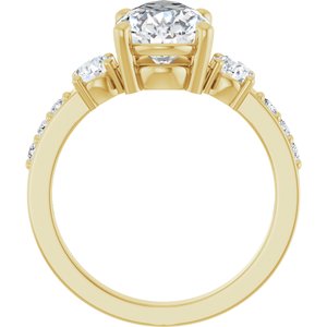 18K Yellow Gold 12x7.5 mm Pear Ring Mounting – image 3