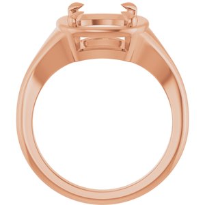 10K Rose Gold 11x9 mm Elongated Cushion Ring Mounting – image 4