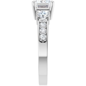 10K White Gold 7.5x5.5 mm Emerald Ring Mounting – image 7