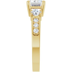 18K Yellow Gold 7.5x5.5 mm Emerald Ring Mounting – image 7