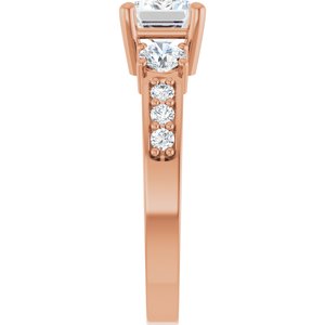 10K Rose Gold 7.5x5.5 mm Emerald Ring Mounting – image 7