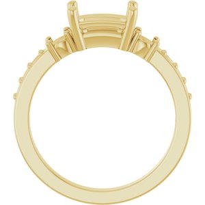 18K Yellow Gold 7.5x5.5 mm Emerald Ring Mounting – image 4