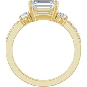 14K Yellow Gold 7.5x5.5 mm Emerald Ring Mounting – image 3