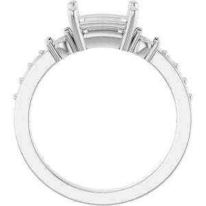 Platinum 7.5x5.5 mm Emerald Ring Mounting – image 4