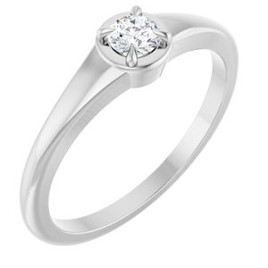 Sterling Silver 3.5 mm Round Ring Mounting