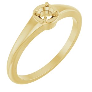 18K Yellow Gold 3.5 mm Round Ring Mounting – image 2