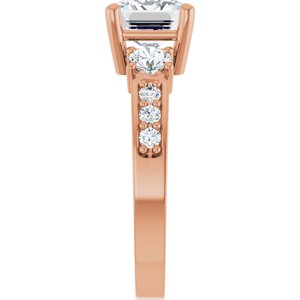 10K Rose Gold 8.5x6.5 mm Emerald Ring Mounting – image 7