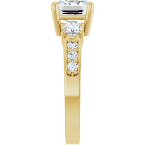 10K Yellow Gold 8.5x6.5 mm Emerald Ring Mounting – image 7