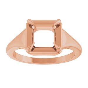 14K Rose Gold 6.5x6.5 mm Square Ring Mounting – image 6