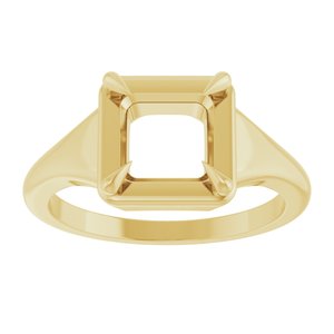 10K Yellow Gold 6.5x6.5 mm Square Ring Mounting – image 6