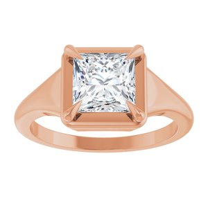 10K Rose Gold 6.5x6.5 mm Square Ring Mounting – image 5