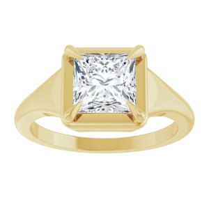 10K Yellow Gold 6.5x6.5 mm Square Ring Mounting – image 5