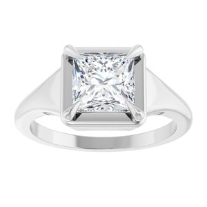 14K White Gold 6.5x6.5 mm Square Ring Mounting – image 5