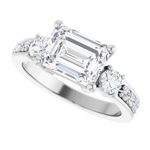 Platinum 8.5x6.5 mm Emerald Ring Mounting – image 8